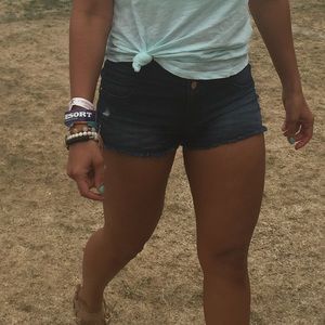 Denim high waist shorts